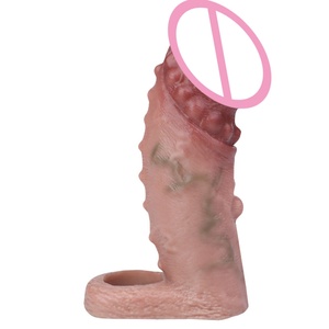 FAAK Silicone Penis Extender Reusable Condom Hollow <b>Dildo</b> Penis Cover Extender Dick Enlargement Sleeve Sex Toys for Couples - Product Image 5