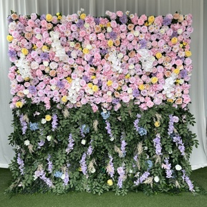 Y-FW087 Red <b>Flower</b> <b>Wall</b> <b>Panel</b> Artificial <b>Flower</b> <b>Wall</b> <b>Panel</b> Backdrop 3d 5d <b>Flower</b> <b>Wall</b> 8ft X 8ft Wedding Backdrop Decoration - Product Image 3