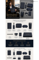 Kit de Regalo Ejecutivo Personalizado para Viajes con Porta Pasaportes, Etiqueta para Equipaje, Bolsa para Termo, Antifaz para Dormir, para Programas de Viaje de Clientes VIP