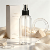 Flacon pulvérisateur rond en plastique PET transparent de 200 ml pour lotion personnalisée, shampoing, soin de la peau, gel douche, fournisseur d'emballages cosmétiques
