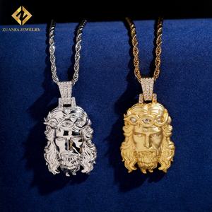 Vente flash, pendentif en moissanite VVS1 tendance, plaqué or pour homme, pendentif en argent 925, moissanite glacée, testeur de diamant avec GRA - Product Image 4