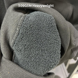 Felpa con cappuccio Unisex personalizzata felpa in pile di cotone 500Gsm con cappuccio senza coulisse <span class=keywords><strong>felpe</strong></span> da uomo <span class=keywords><strong>Vintage</strong></span> <span class=keywords><strong>oversize</strong></span> - Product Image 4