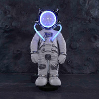 Statue d'astronaute personnalisée, sculpture d'astronaute en fibre de verre avec drapeau pour centre commercial et aménagement de parc pour enfants