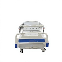 Lit médicalisé manuel réglable pour soins à domicile avec double manivelle et dossier personnalisable, cadre en fer, Classe I pour cliniques
