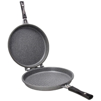 Poêle à frire double face ronde OEM Offre Spéciale de 32cm marmite à bascule pour barbecue poêle à griller casseroles en aluminium
