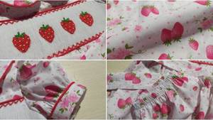 Conjunto de Vestido de Verano para Bebé Niña con Estampado Floral de Fresas y Mangas Cortas, con Braguitas, de Algodón, para Dormir - Product Image 4