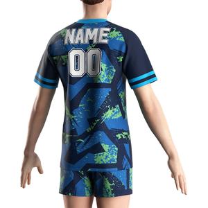 Ropa Deportiva para Hombre, Camiseta Deportiva de Cuello Redondo de Secado Rápido, Pantalones Cortos y Camiseta para Rugby, Diseño OEM - Product Image 6