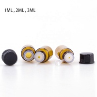 Jual Cepat Botol Kaca Minyak Esensial Amber 1ML 2ML 3ML Botol Kaca dengan Tutup Sekrup Plastik dan Masukkan