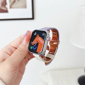 Fashion Smartwatch Watchbnd Women Slim Wristband Strap Genuine Leather Watch Band For Apple Watch