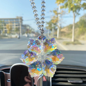 Crystal Flower Suncatcher Christmas Snowflake Crystal <b>Car</b> Hanging <b>Ornament</b> - Product Image 6
