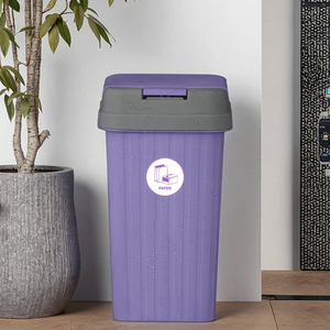 Pattumiera in plastica di piccole dimensioni con contenitore di immondizia colore Logo personalizzato Eco con coperchio - Product Image 1