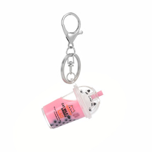 Quicksand clear Fruit Cat Sauce Snow Top <b>Cute</b> Kawaii Cup Pearl Milk Tea Sippy Cup Keychain <b>Keyring</b> - Product Image 6