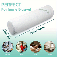 Oreiller cylindrique orthopédique personnalisable en fibre de bambou et mousse à mémoire de forme, soutien cervical pour soulager les douleurs cervicales, respirant et confortable