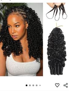 Cabello Humano Rizado Birmano para Crochet, Diseñado para Trenzas Boho con Nudos Milagrosos, Textura Suave, Ahorra Tiempo en el Uso - Product Image 3