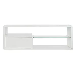 <b>TV</b> <b>UNIT</b> MDF <b>GLASS</b> 140X40X50 WHITE - Product Image 6