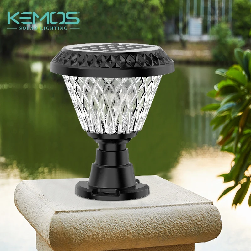 KEMOS Wholesale Outdoor Garden ABS Waterproof Ip65 1w LED Solar Pillar Gate Light