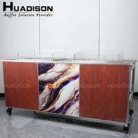 Équipement de banquet de restaurant Huadison table de buffet oblongue buffet pliant moderne table centrale de restauration à Dubaï