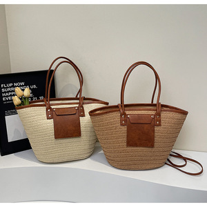 New Trend <b>Large</b> Capacity One-shoulder Straw Bag Women's Woven Tote Bag Versatile Seaside Vacation Beach Bag Tanjing - Product Image 3
