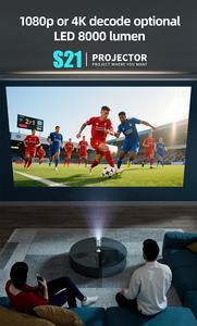 โปรเจคเตอร์ตั้งโต๊ะขนาดเล็ก ระบบ Android 12 ความละเอียด 720P รองรับ WiFi ไร้สาย สำหรับใช้งานกลางแจ้ง ฉายวิดีโอ 4K หน้าจอ LCD สำหรับโฮมเธียเตอร์ ดูหนัง พร้อมลำโพงในตัว เหมาะเป็นของขวัญ - Product Image 3