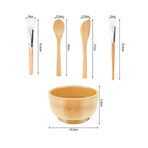 Soins de la peau personnalisés bricolage cosmétique bambou Spa fournitures masque facial poudre <span class=keywords><strong>bio</strong></span> petit maquillage bols à mélanger avec brosse pour l'eau - Product Image 5