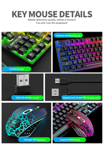 Miễn Phí Wolf T87 Không Dây Sạc Bàn Phím Và Chuột Thiết Lập Trò Chơi Glow Bàn Phím Không Dây Và Chuột Thiết Lập - Product Image 2