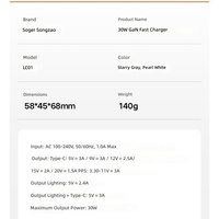 Pengisi Daya Ponsel GaN 67W dengan Port USB-C Mendukung Pengisian Super Cepat Kabel Retractable Kompatibel dengan 65W GaN 7 Pro Max