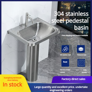 Lavabo sur pied en acier inoxydable pour salle de bain - Product Image 2