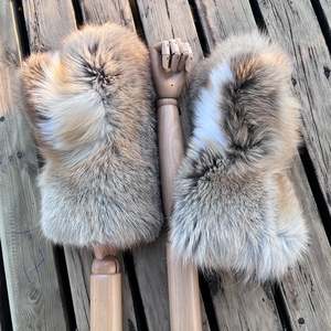 Luvas femininas de pele fria e prata, luvas de pelo de raposa azul, quente para o inverno 2024 - Product Image 4