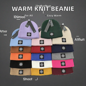 Gorro de punto de marca de moda en oferta, con patrón de personajes, para otoño e invierno, grueso y cálido, para clima frío - Product Image 2