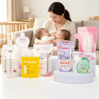 Sacs de conservation de lait maternel OEM/ODM de 200 ml sans BPA, avec bec verseur et convertisseur pour l'allaitement des mamans