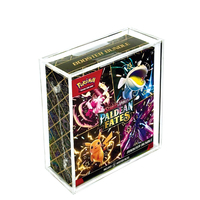Vitrine d'exposition moderne en acrylique portable avec taille et épaisseur personnalisables pour le grand pack de boosters Pokémon Paldea Fates