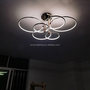 2025 Đèn chùm sang trọng lampara hiện đại tối giản 140W dẫn ánh sáng Trần 6 <span class=keywords><strong>5</strong></span> 4 3 vòng tròn Mặt dây chuyền cho phòng khách Đèn pha Mặt dây chuyền - Product Image 4
