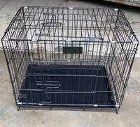 Cages à lapins pliables en fil d'acier avec plateau en plastique à motif solide et emballage en boîte - Cage pour animaux de compagnie écologique
