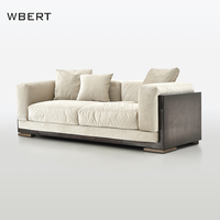 WBERT Nouveau design unique Champagne bicolore Velours-Fabriqué à la main Ice Crack Combinaison deux places pour le salon Meubles de maison
