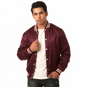 Chaqueta de Béisbol Personalizada de la Mejor Calidad con Logotipo, 100% Poliéster Satinado, con Botones, Ropa Deportiva Informal, Transpirable, Talla Grande, Estilo Letterman para Invierno - Product Image 1