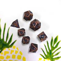 Usine 7 pièces polyédriques Mini 6mm mdn jeu de dés en métal D20 et forme creuse ronde pour jeu RPG