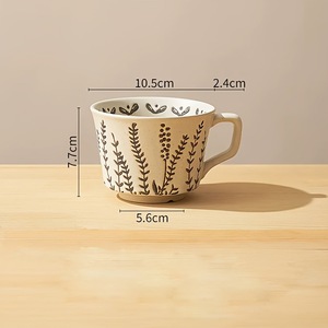 12oz Vintage Farmhouse Ceramic Coffee Mug Set 2 Handmade Rustic Handle Dishwasher Microwave Safe for <strong>Latte</strong> Cappuccino Tea - Product Image 4