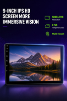 Autoradio Android 9 pouces avec écran tactile IPS, Carplay sans fil, Android Auto, GPS, DSP, entrée caméra de recul AHD, lecteur multimédia