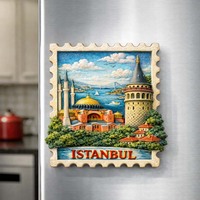 Türkei Kreative Tourismus-Gedenkstücke Harz-Bemalter Magnetischer Kühlschrankmagnet Heimdekoration Istanbul Stadt-Tourismus