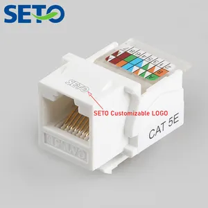 UTP RJ45 Cat5e ตัวเชื่อมต่อหญิง 8P8C Cat5e แจ็คคีย์สโตน Utp Rj45 Cat5e แจ็คคีย์สโตน Rj45 Connector