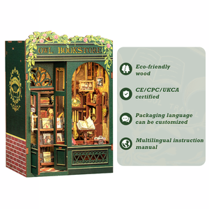 Cutebee Vente Flash DIY Book Nook SD02 Owl Bookstore Puzzle en Bois 3D Miniature Maison <span class=keywords><strong>de</strong></span> Poupées 3D - Product Image 2