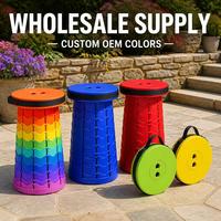 Tabouret télescopique pliable, siège pliable, design gain de place avec sangle de transport pour les voyages, le camping, la plage, la pêche, la randonnée