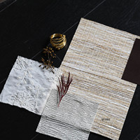 Papel Tapiz MYWIND de Hierba Natural Color Crema Blanco para Decoración de Interiores de Hoteles y Hogares, Revestimiento de Paredes Hecho a Mano