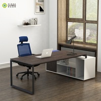 Bureau de direction en métal, table de bureau moderne de luxe, mobilier de bureau en forme de L