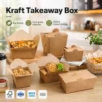 Boîte à emporter Kraft avec revêtement anti-graisse pour la vente en gros aux restaurants – Prise en charge des commandes en gros