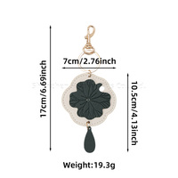 Porte-clés élégant en cuir PU motif feuille de lotus, décoration florale colorée pour sac à main, pendentif de voiture, cadeaux promotionnels pour femmes
