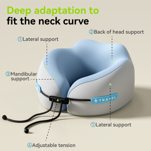 Có thể gập lại hình chữ U Bộ nhớ bọt cổ gối với massage Tính năng du lịch & máy bay Nap gối cổ tử cung cột sống hỗ trợ cho xe sử dụng - Product Image 4