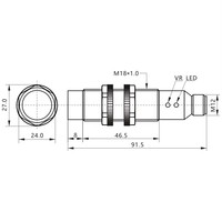 Capteur de proximité cylindrique universel standard KDC18KN12P2-B3, conception pour IP67, NPN/PNP NO/NC, 30V DC, détection réglable 12mm