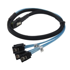 Convertisseur adaptateur MiniSAS vers SATA, contrôleur Mini SAS <span class=keywords><strong>SFF</strong></span> <span class=keywords><strong>8087</strong></span> 6gb vers 4 SATA câble de dérivation avant connecteur <span class=keywords><strong>SFF</strong></span>-<span class=keywords><strong>8087</strong></span> vers 4 SATA - Product Image 3