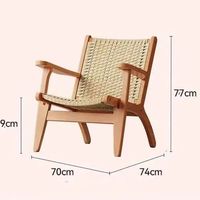 Chaises de salle à manger pour café, en bois massif, pour une personne, style décontracté antique, pour salon ou balcon, fauteuil paresseux, démontable et assemblable